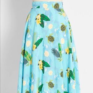 Modcloth x Collectif Sea Turtles, Ahoy! Swing Skirt